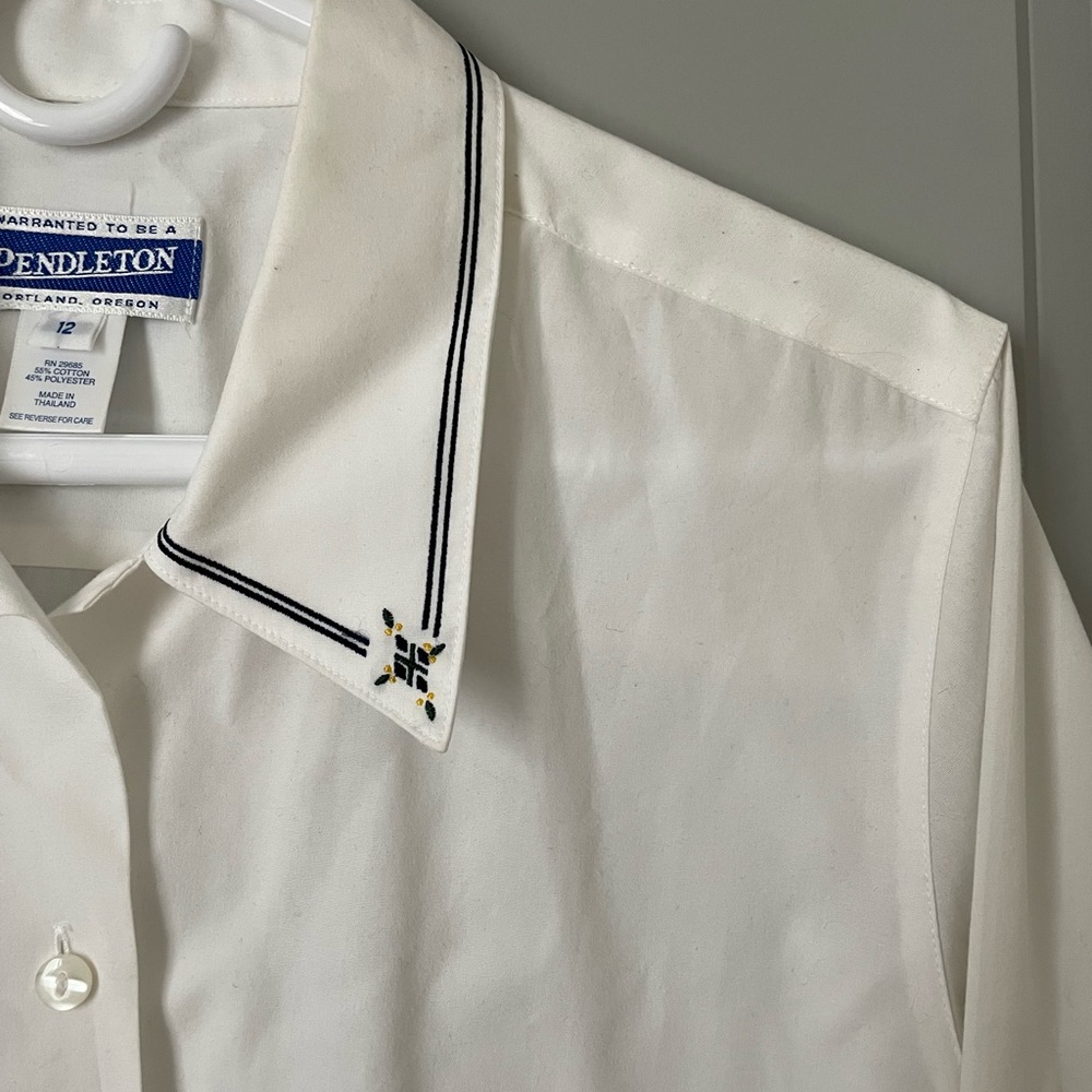 Vintage Pendleton Button Down Embroidered Collar … - image 2